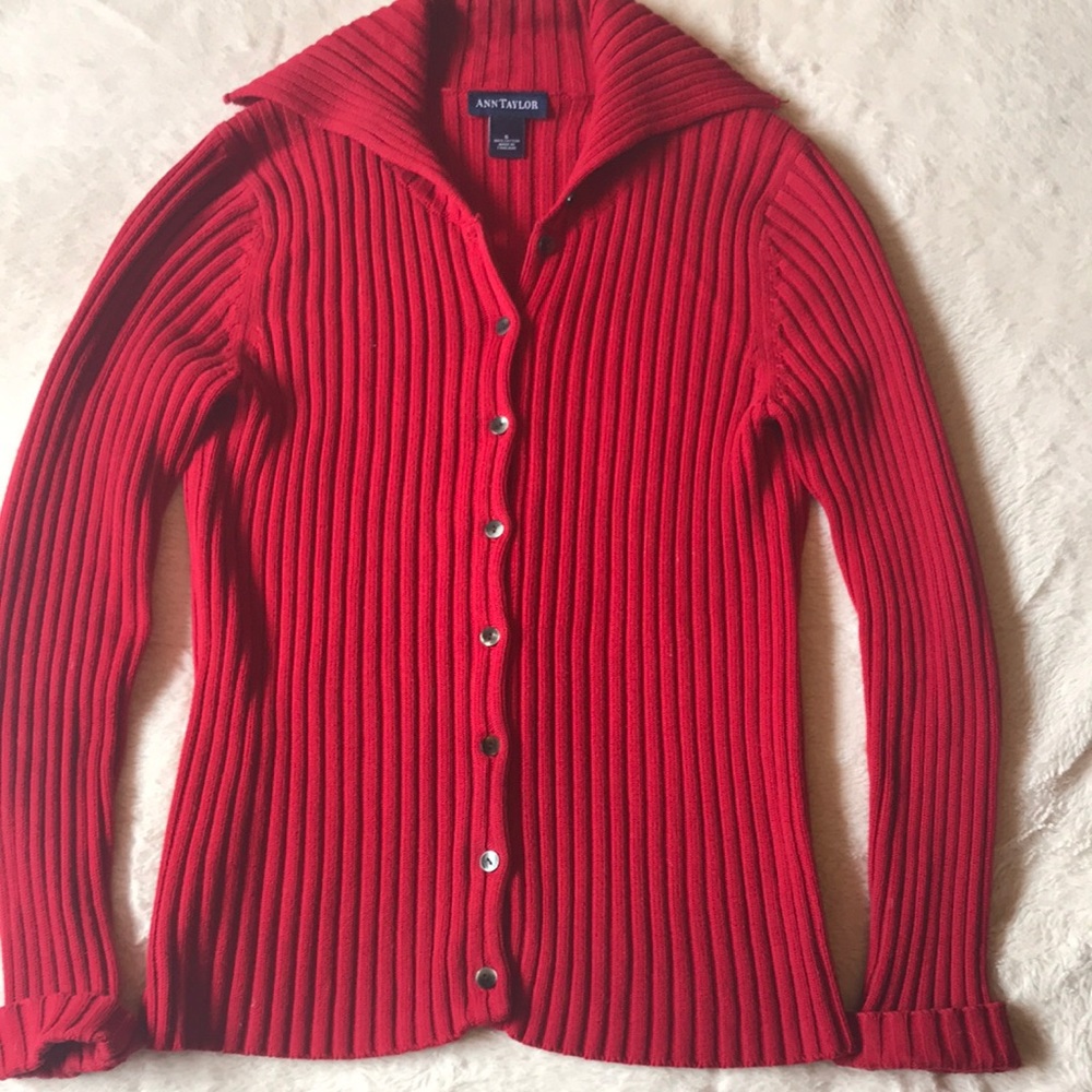 Red cardigan, size small